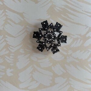 Marcasite Rhinestone Snowflake Brooch